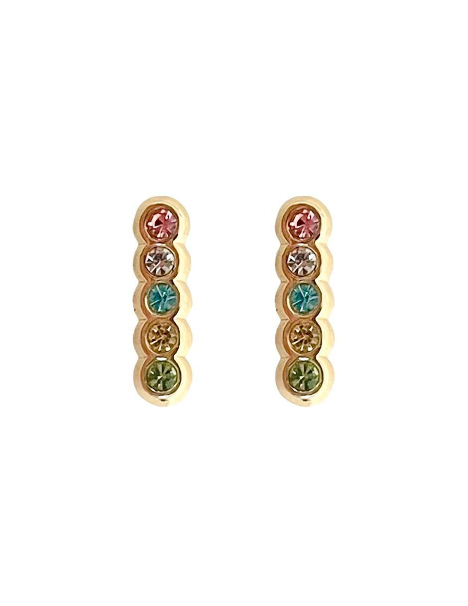 Broqueles ovalados de oro con acabado brillante zirconia Broqueles ovalados de oro con acabado brillante zirconia
