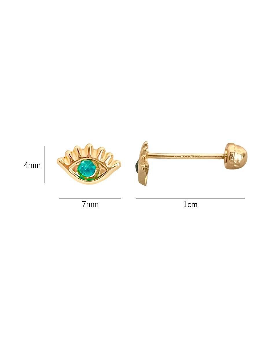 Broqueles de ojo turco de oro con acabado brillante zirconia 5