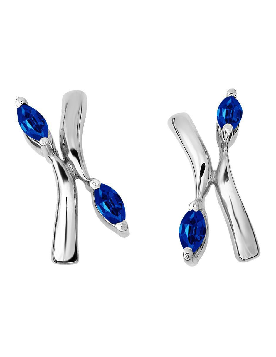 Aretes Danna de oro con acabado brillante zafiro Aretes Danna de oro con acabado brillante zafiro