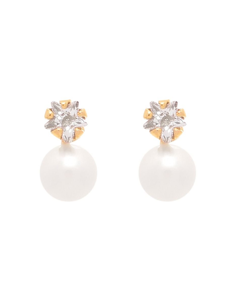 Broqueles de estrella de oro amarillo zirconia