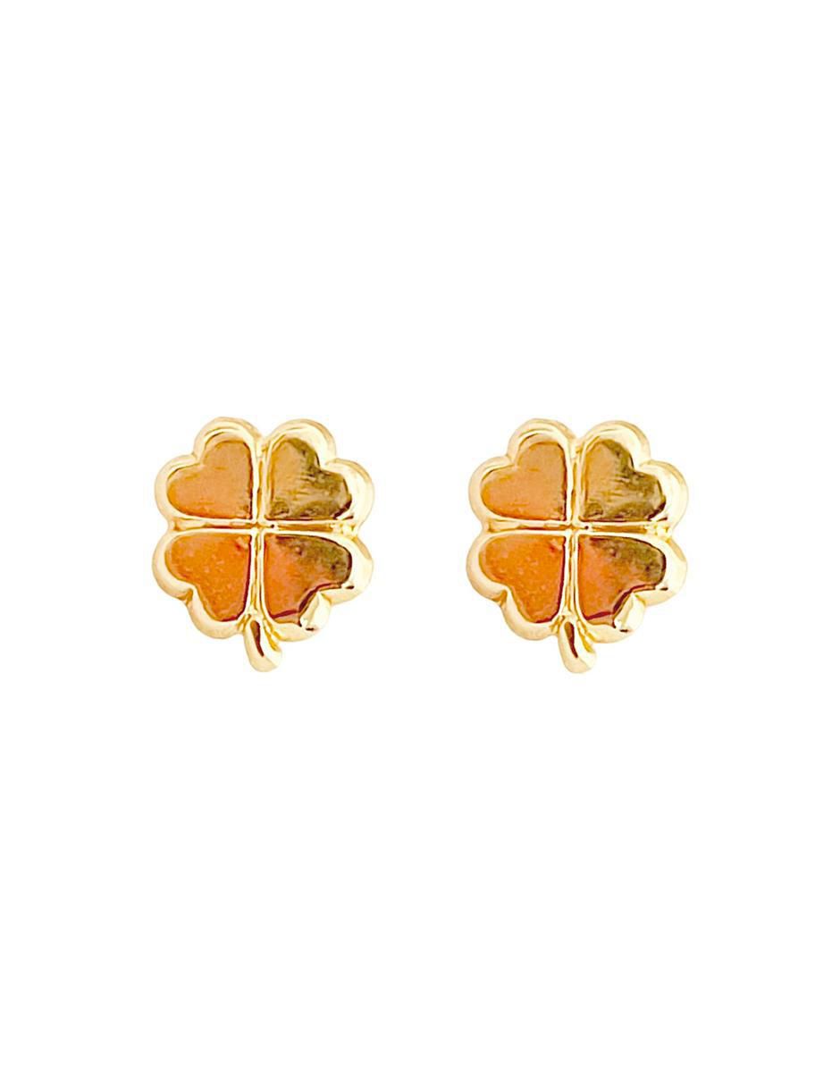 Broqueles de trébol de oro con acabado brillante Broqueles de trébol de oro con acabado brillante