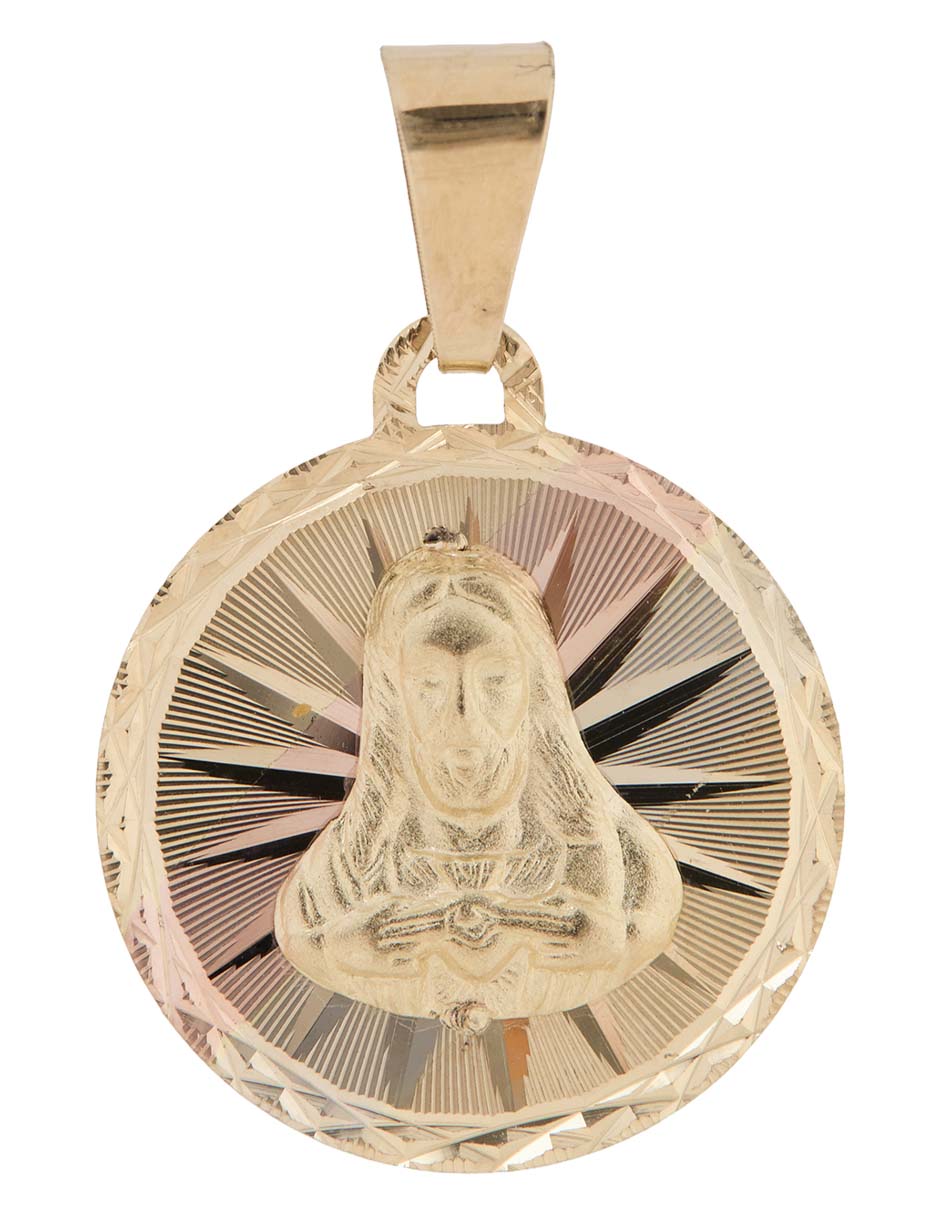 Medalla de cristo de oro florentino 14 K