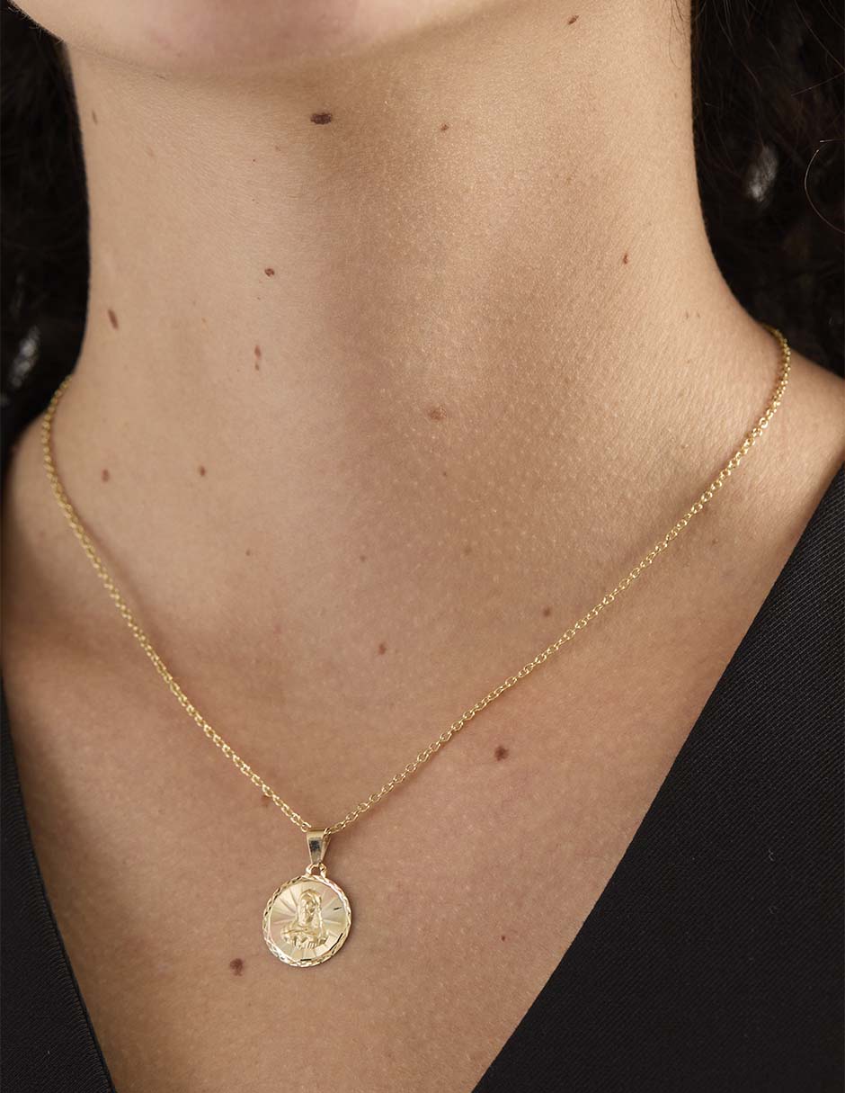 Medalla de cristo de oro florentino 14 K 4