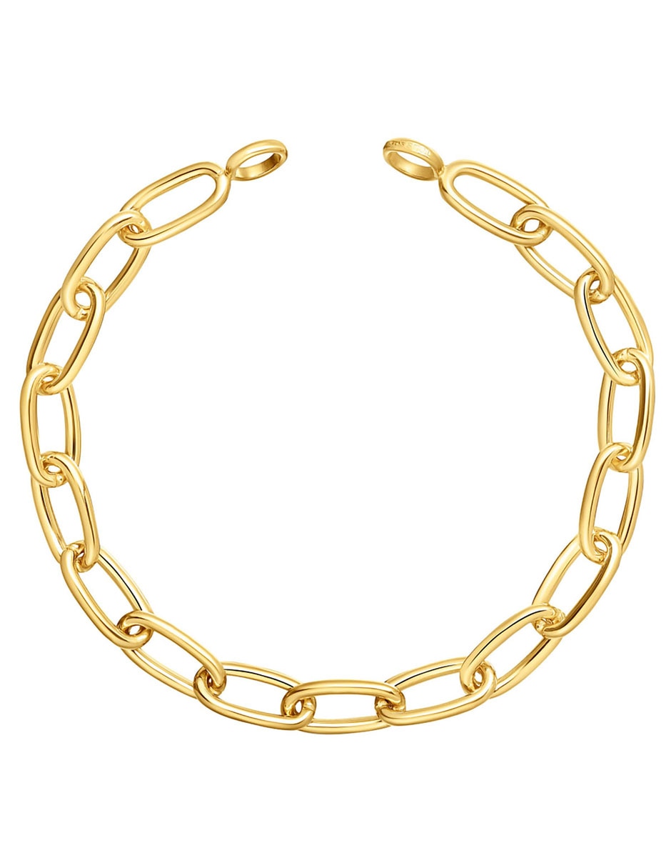 Pulsera de plata P 925 Hold Oval con acabado baño de oro