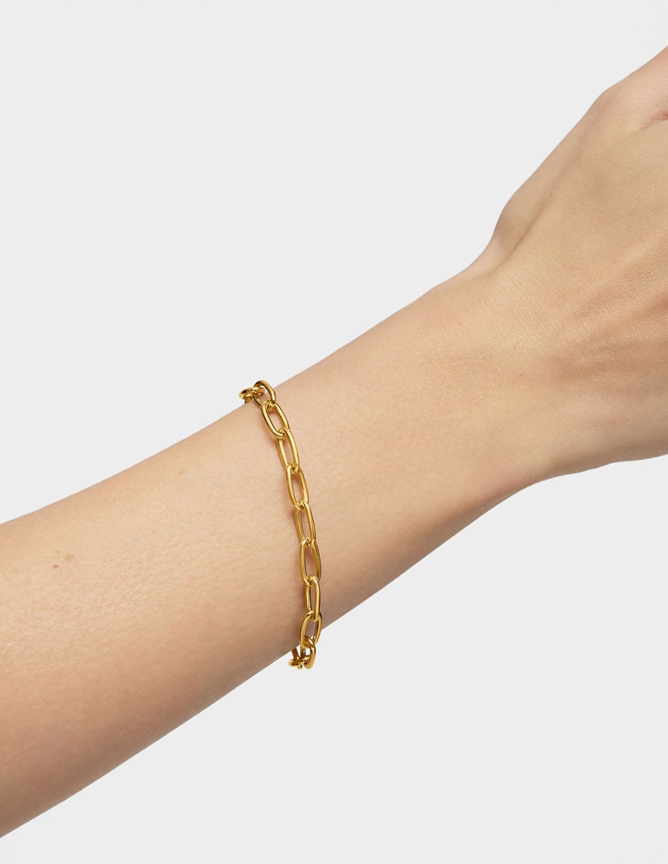Pulsera de plata P 925 Hold Oval con acabado baño de oro 4