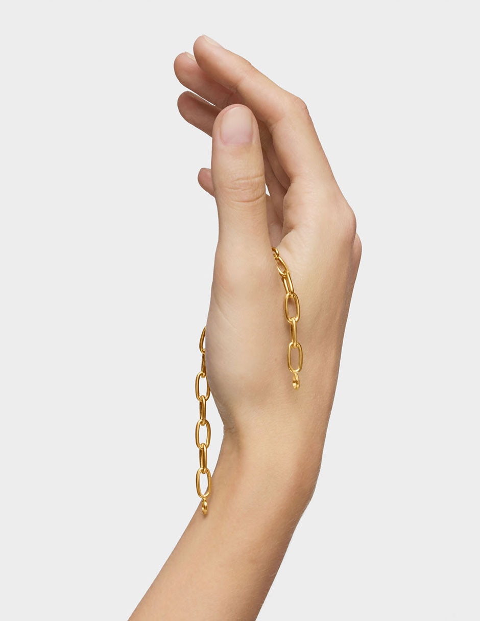 Pulsera de plata P 925 Hold Oval con acabado baño de oro 8