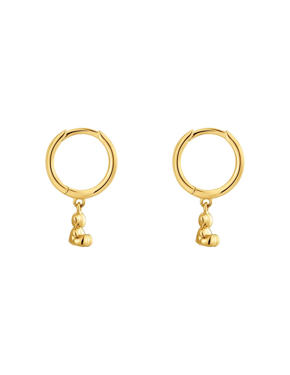 Aretes de aro de oso Bold Bear de oro con acabado brillante 2
