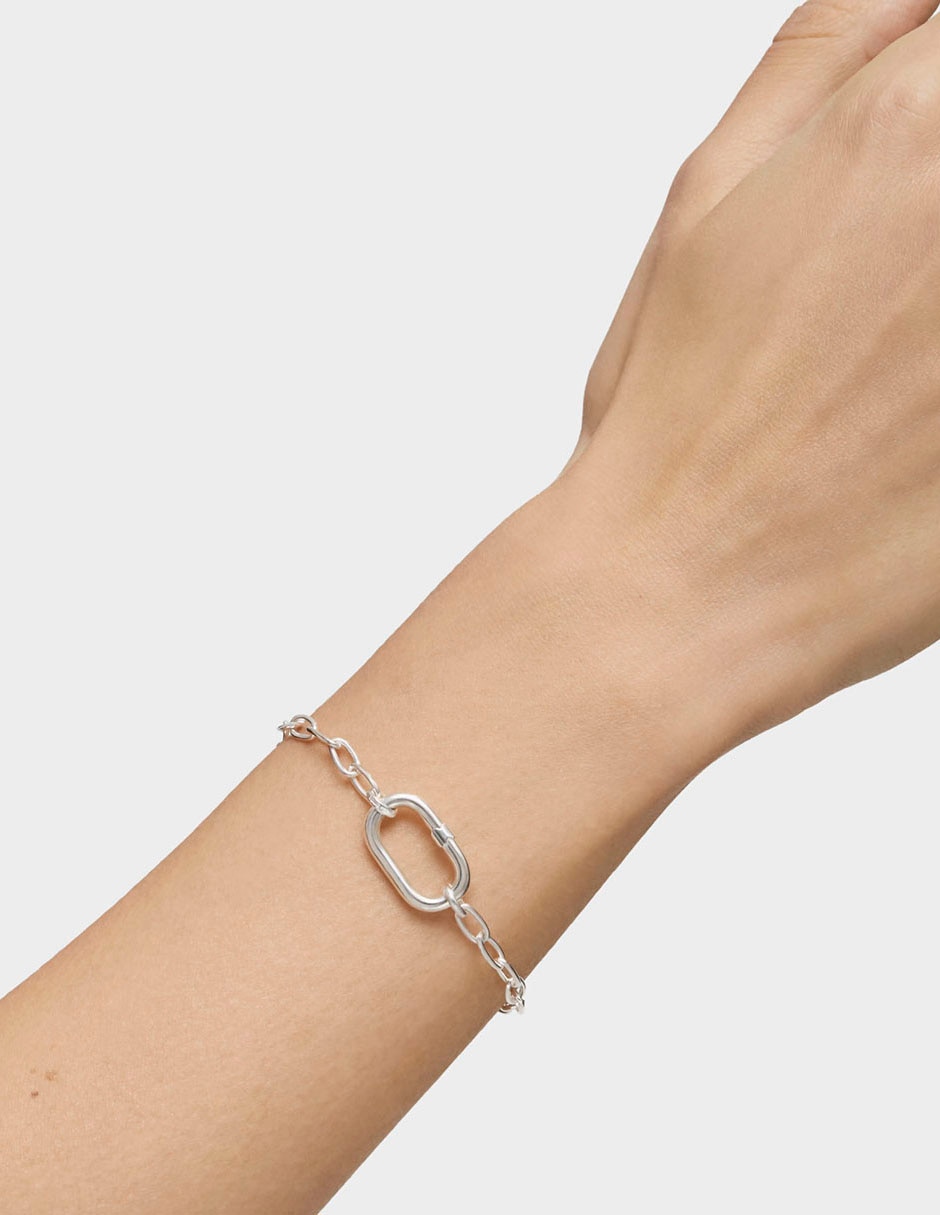 Pulsera de plata P 925 Hold Oval con acabado liso 5