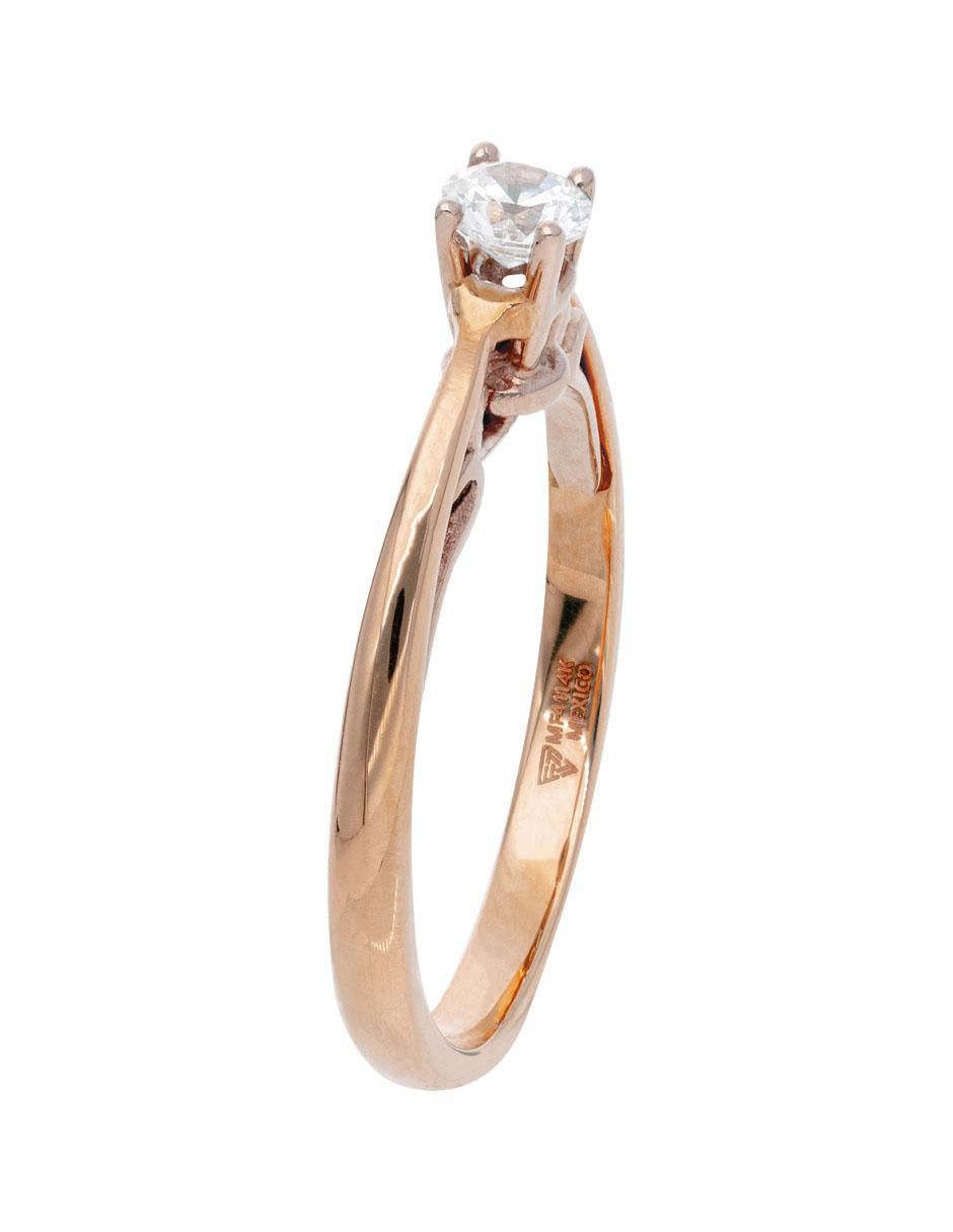 Anillo 10 k de oro amarillo zirconia brillante 3