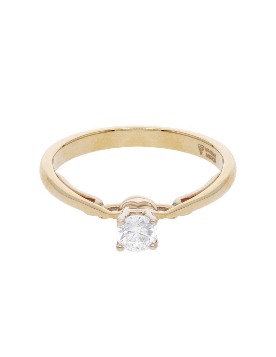 Anillo 10 k de oro amarillo zirconia brillante