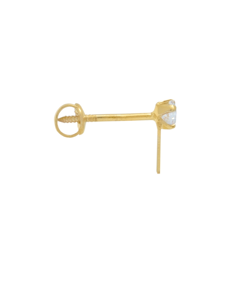 Broqueles triangulares de oro amarillo con acabado brillante zirconia 2