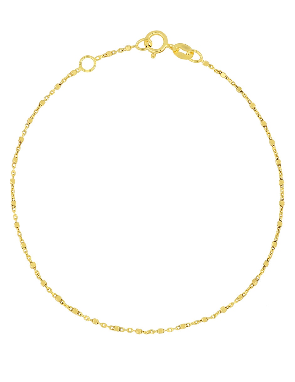 Brazalete de oro 14 k Cubo con acabado pulido