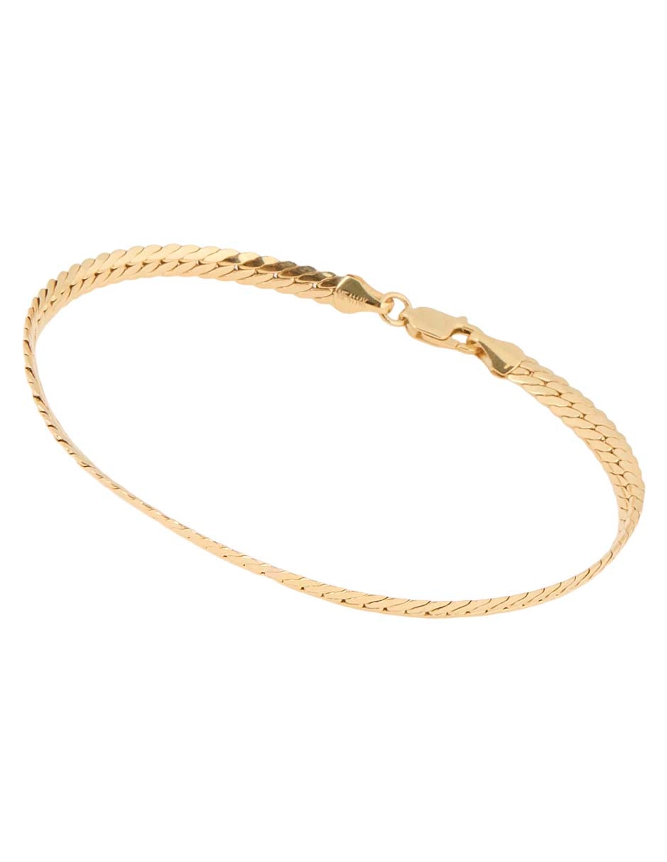 Pulsera de oro amarillo 14 k con acabado pulido