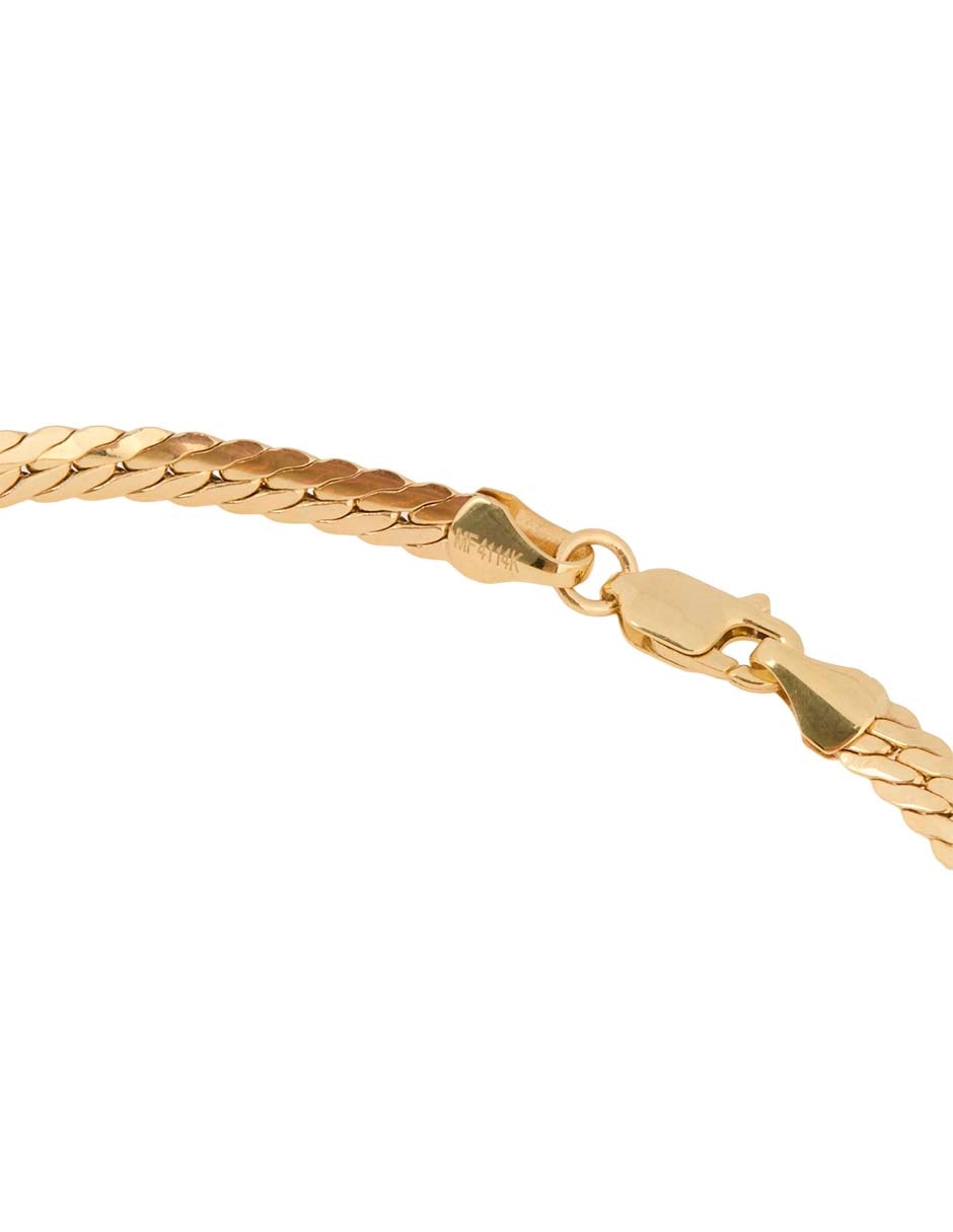 Pulsera de oro amarillo 14 k con acabado pulido 2