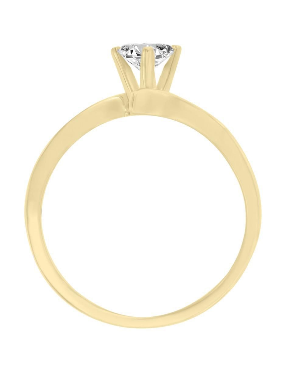 Solitario "de" oro 14 k klamore akia diamante