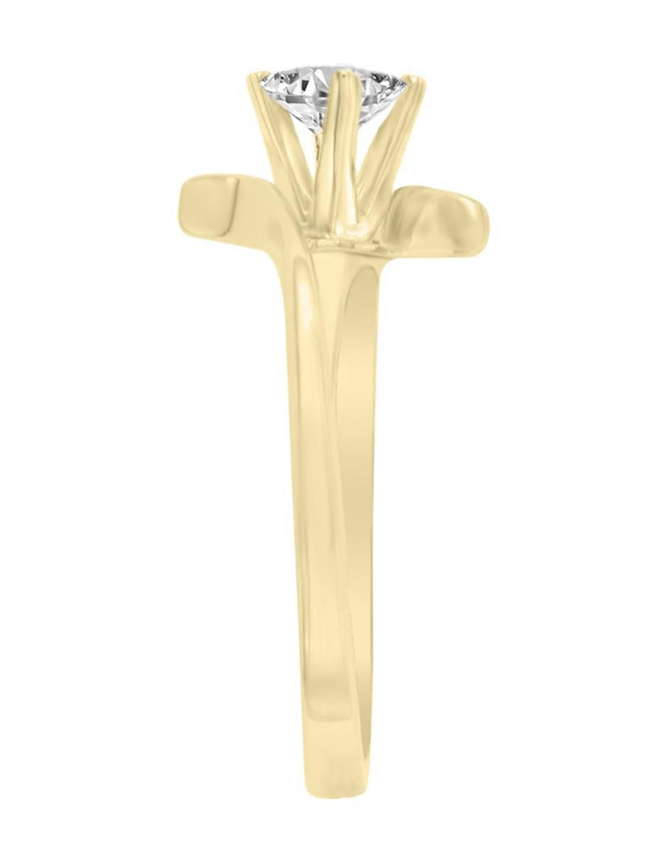 Solitario "de" oro 14 k klamore akia diamante