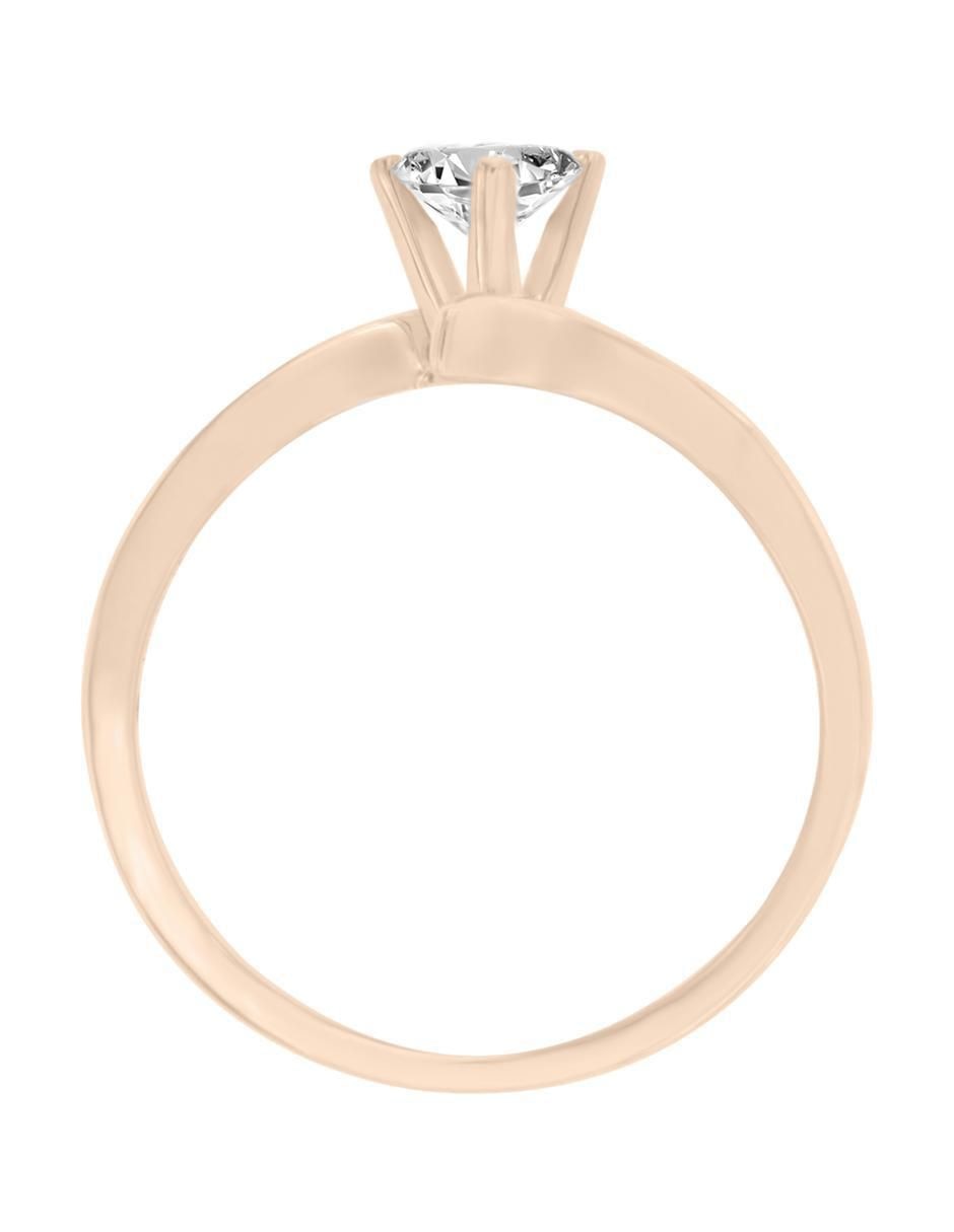 Solitario de oro 14 k Akia diamante 2