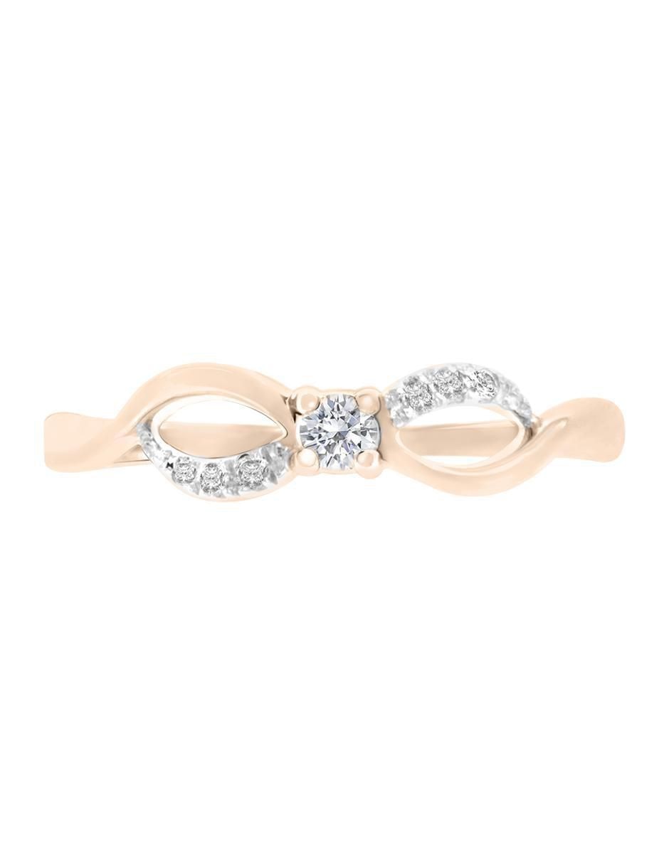 Solitario de oro 14 k Brenda diamante