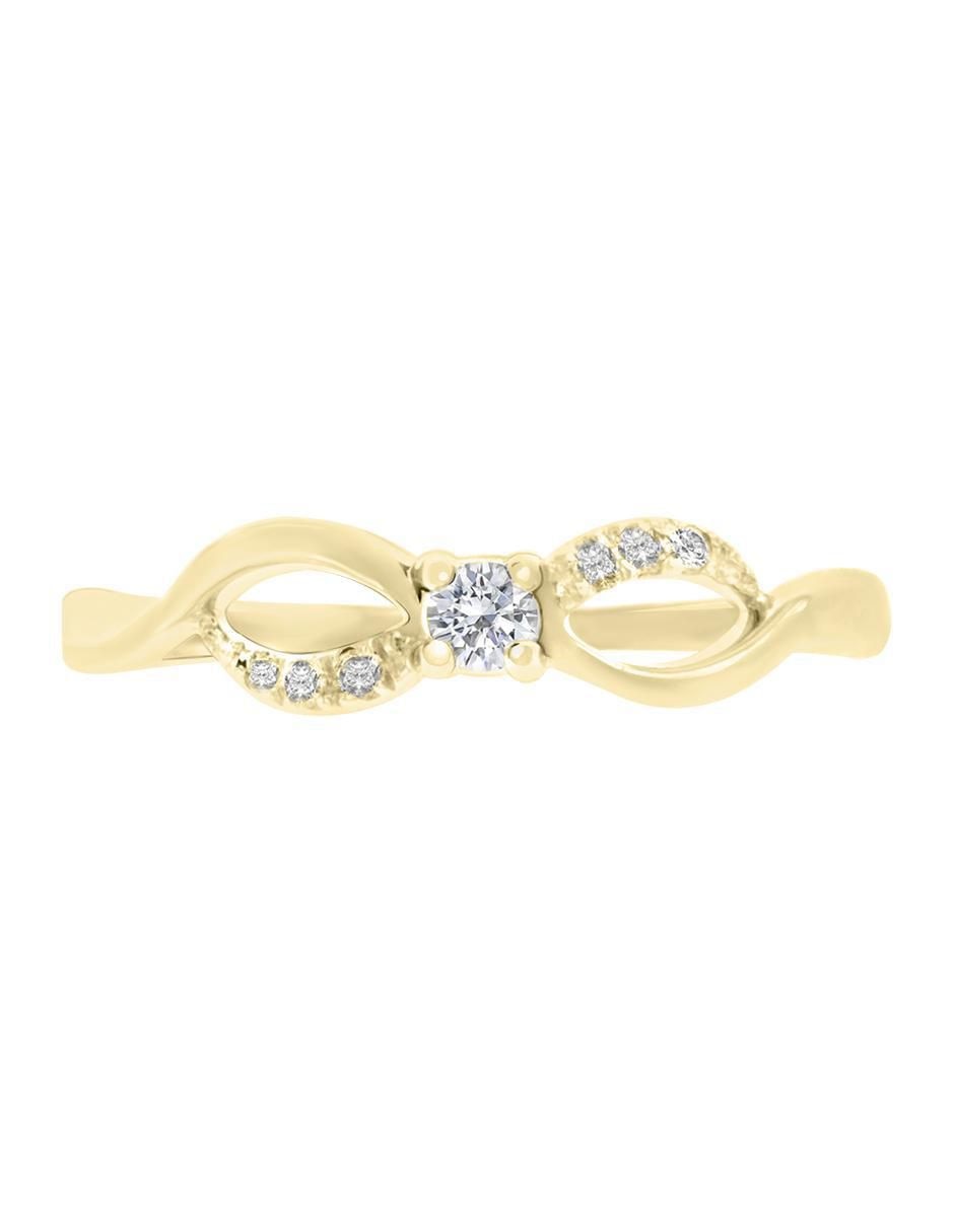 Solitario de oro 14 k Brenda diamante