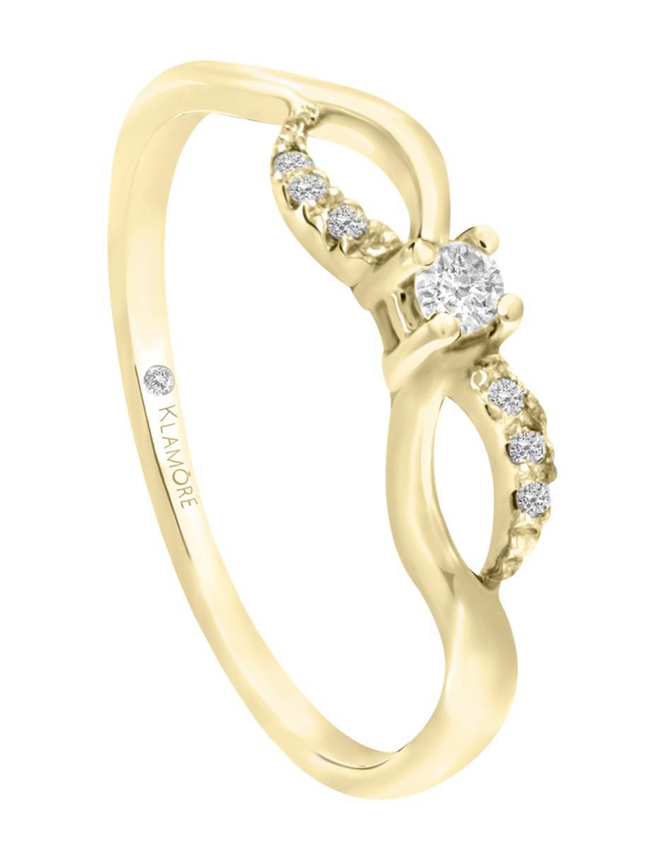 Solitario "de" oro 14 k klamore brenda diamante