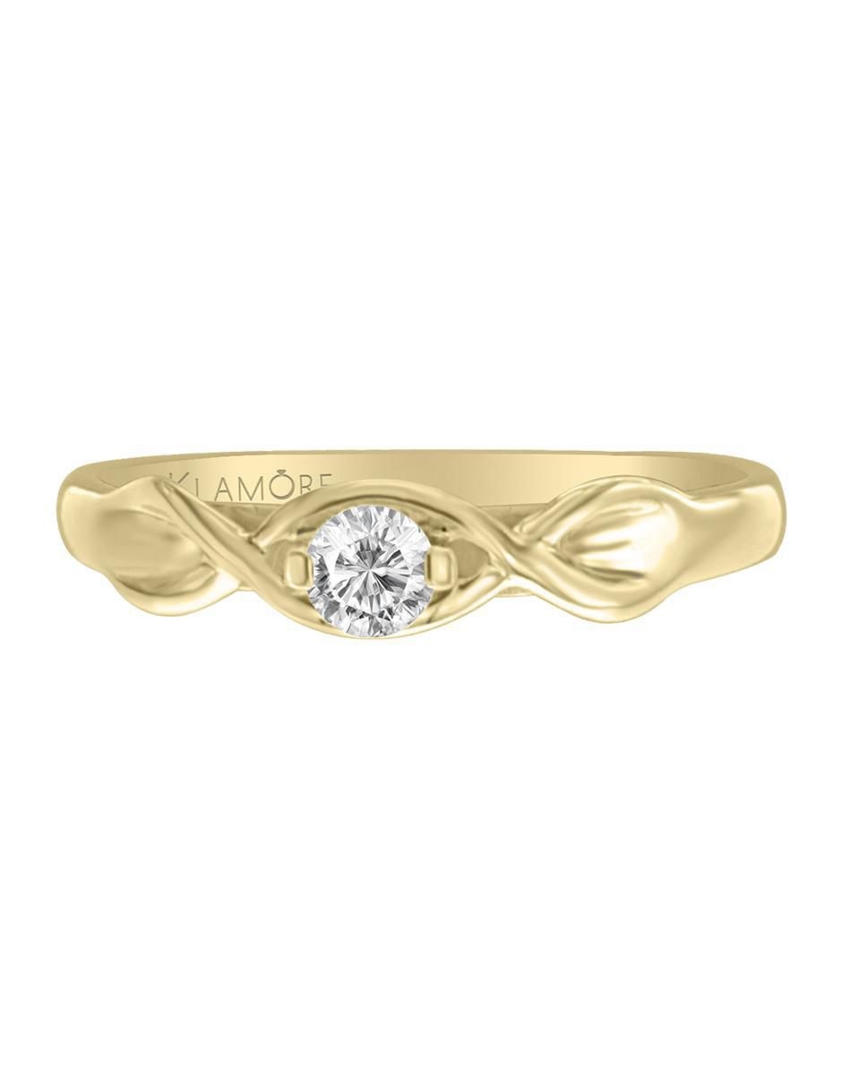 Solitario de oro 14 k Amaia diamante