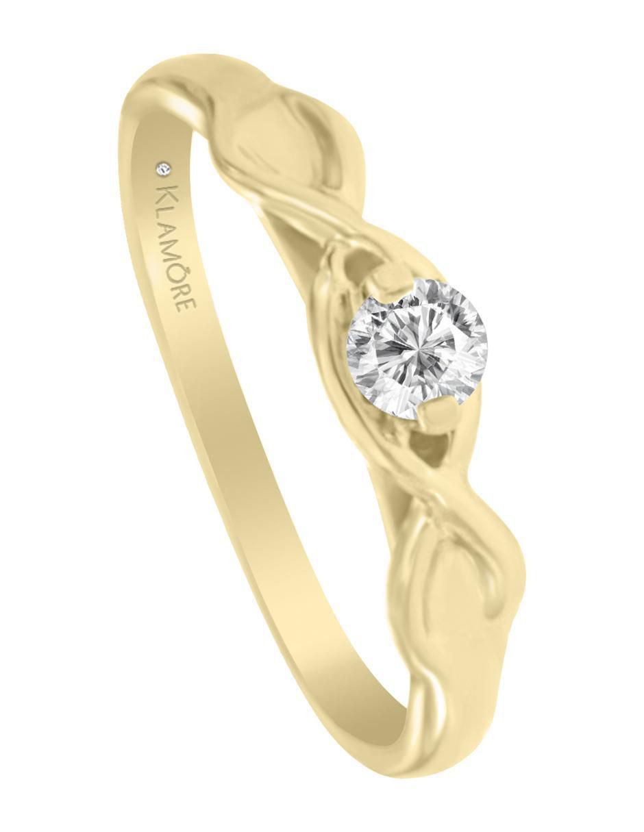 Solitario "de" oro 14 k klamore amaia diamante