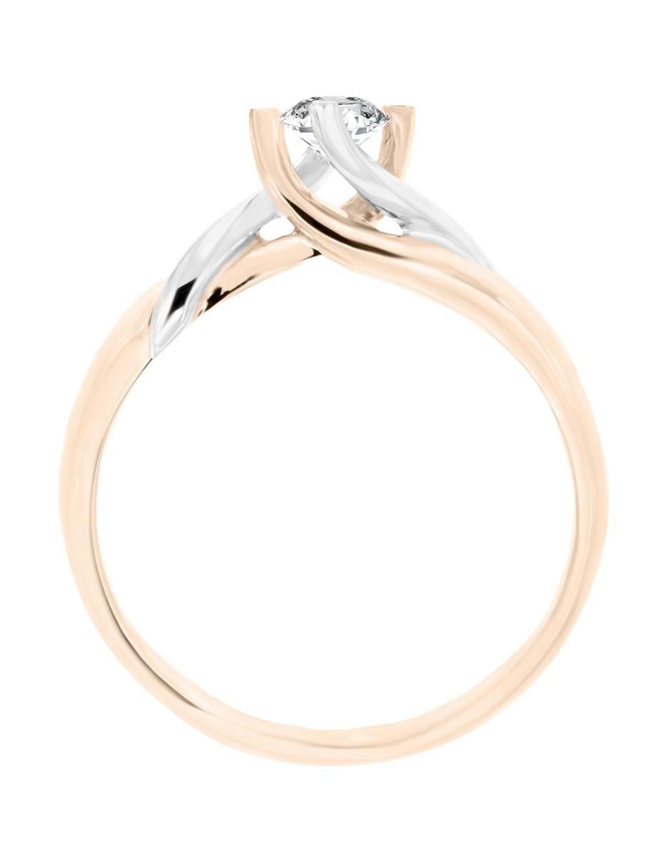 Solitario de oro rosa 14 k Enya diamante 2