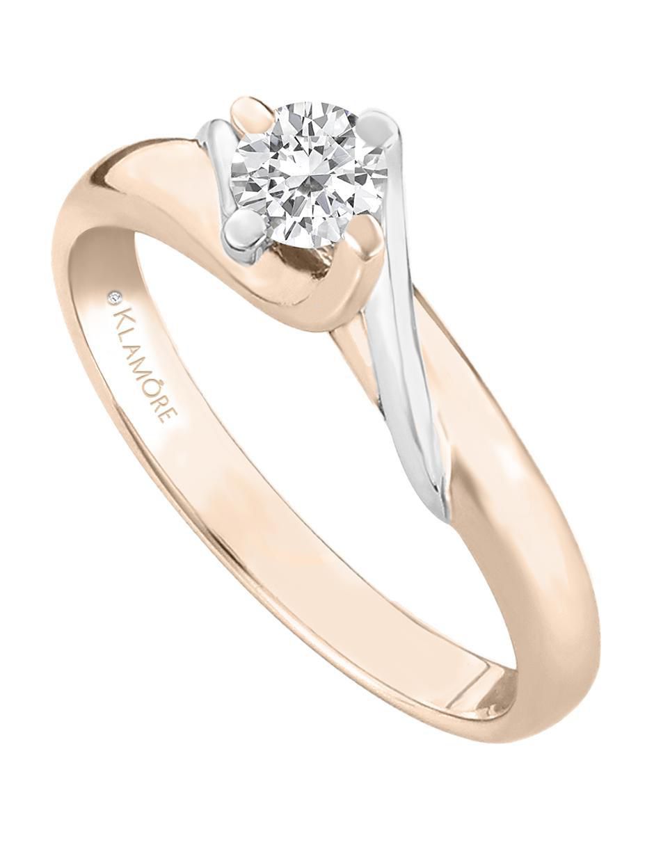 Solitario de oro rosa 14 k Enya diamante 3