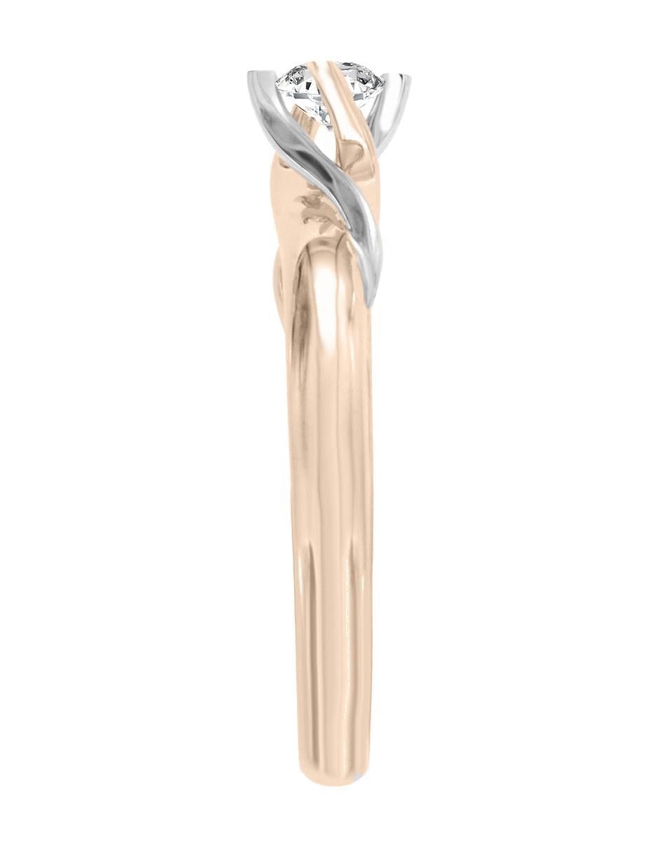 Solitario de oro rosa 14 k Enya diamante 4