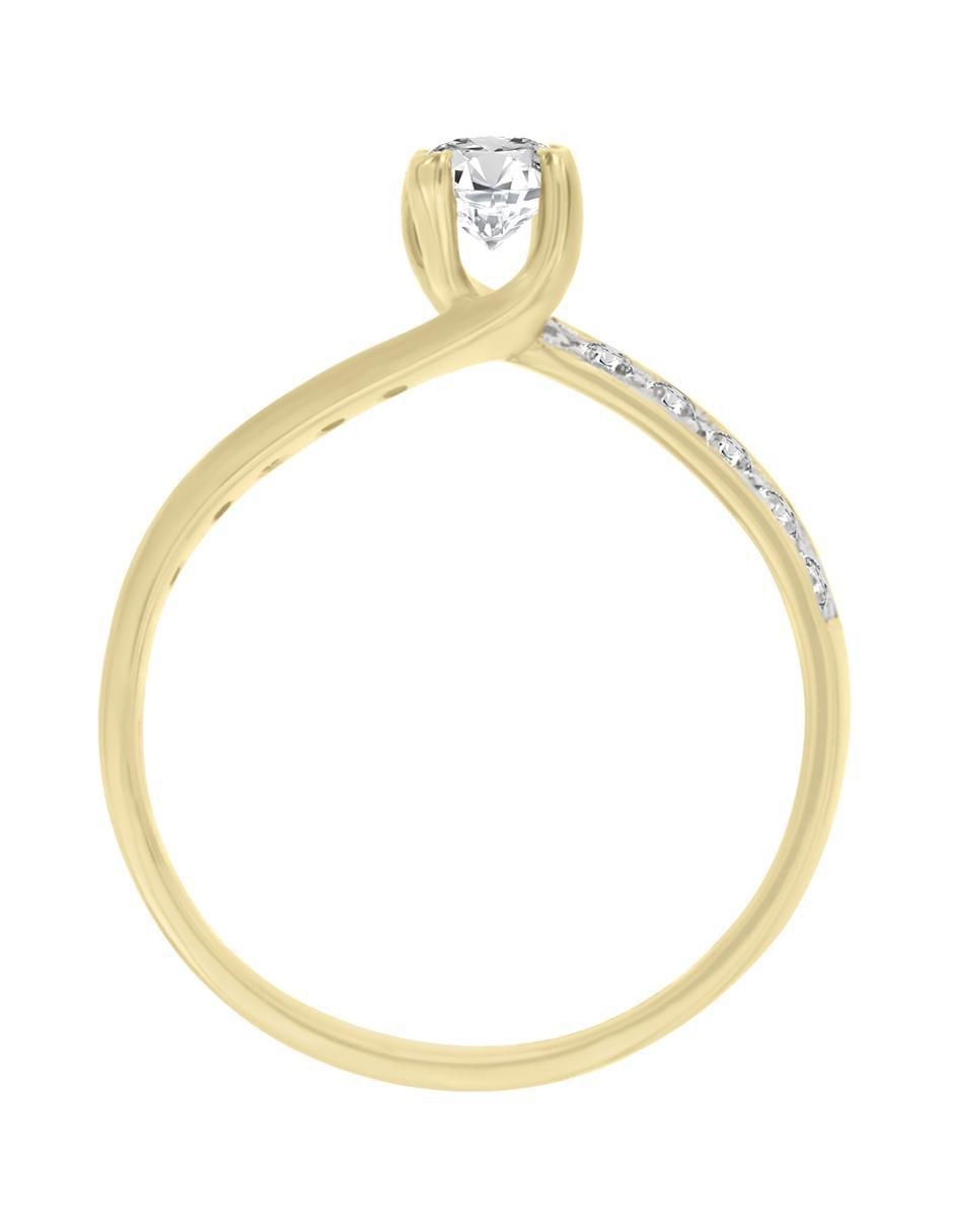 Solitario "de" oro 14 k klamore kareen diamante
