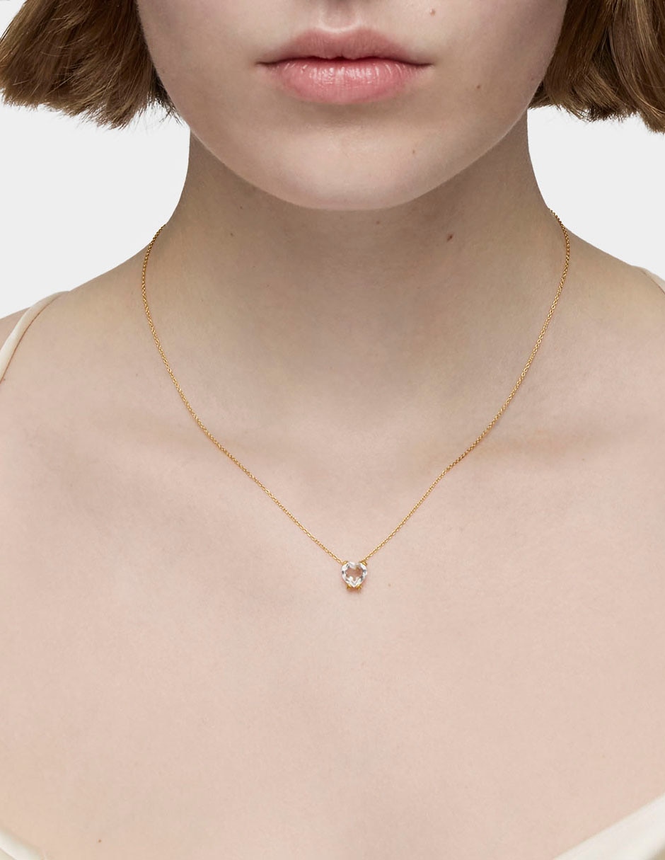 Collar de corazón de oro amarillo 18 K 7