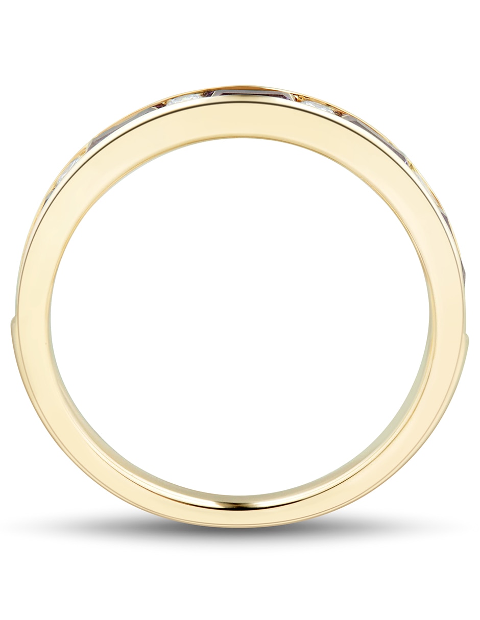 Anillo 14 k de oro amatista y diamante 4