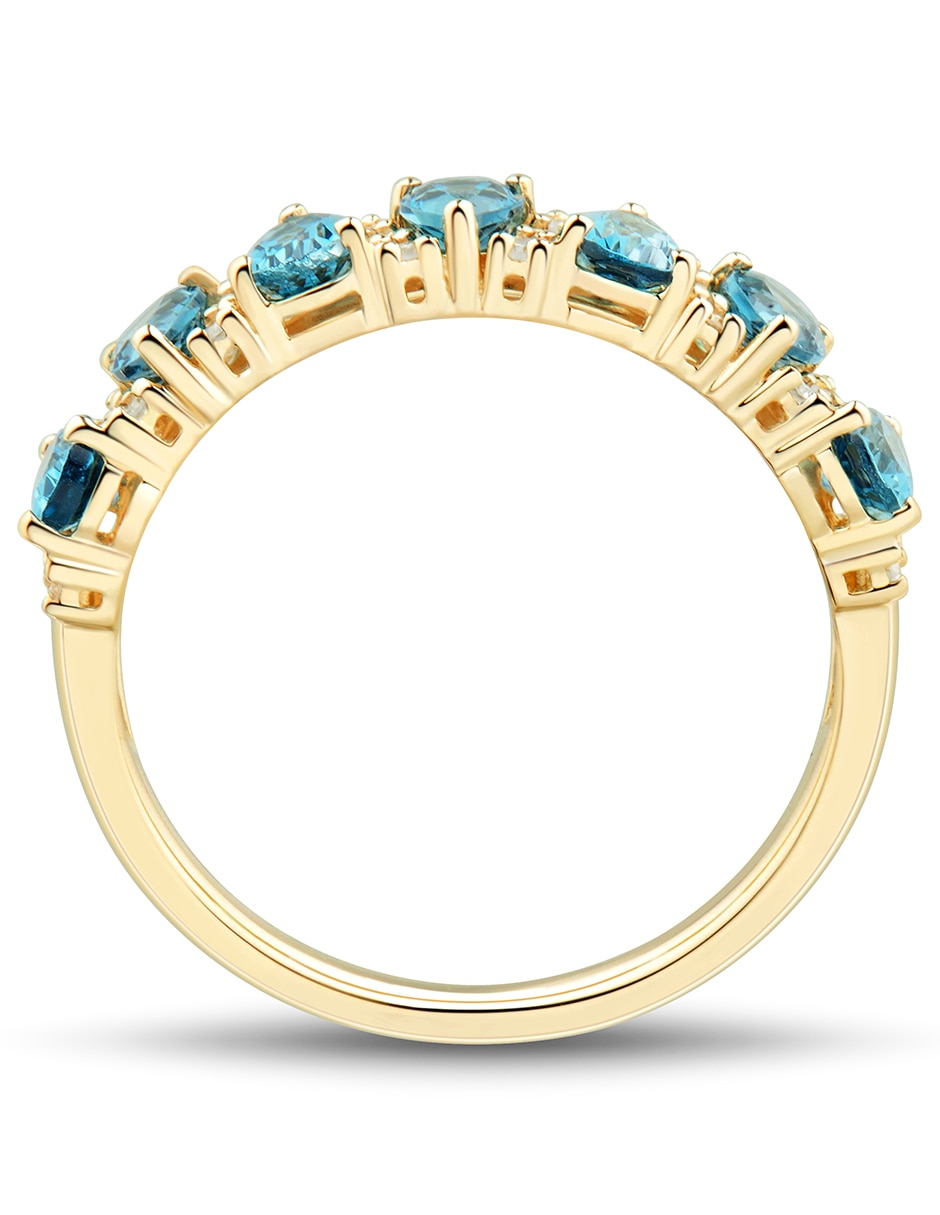 Anillo 14 k de oro topacio azul de londres 4