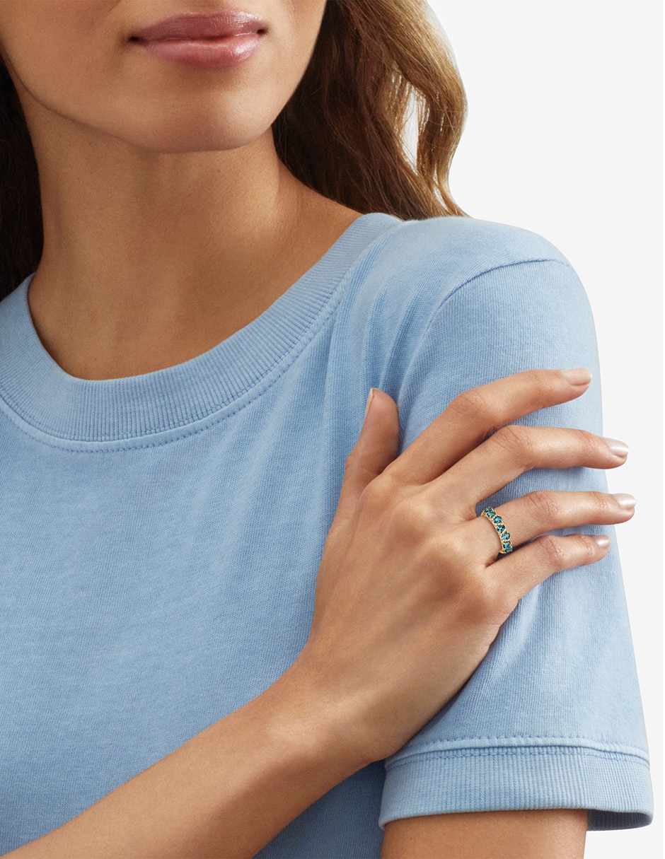 Anillo 14 k de oro topacio azul de londres 5