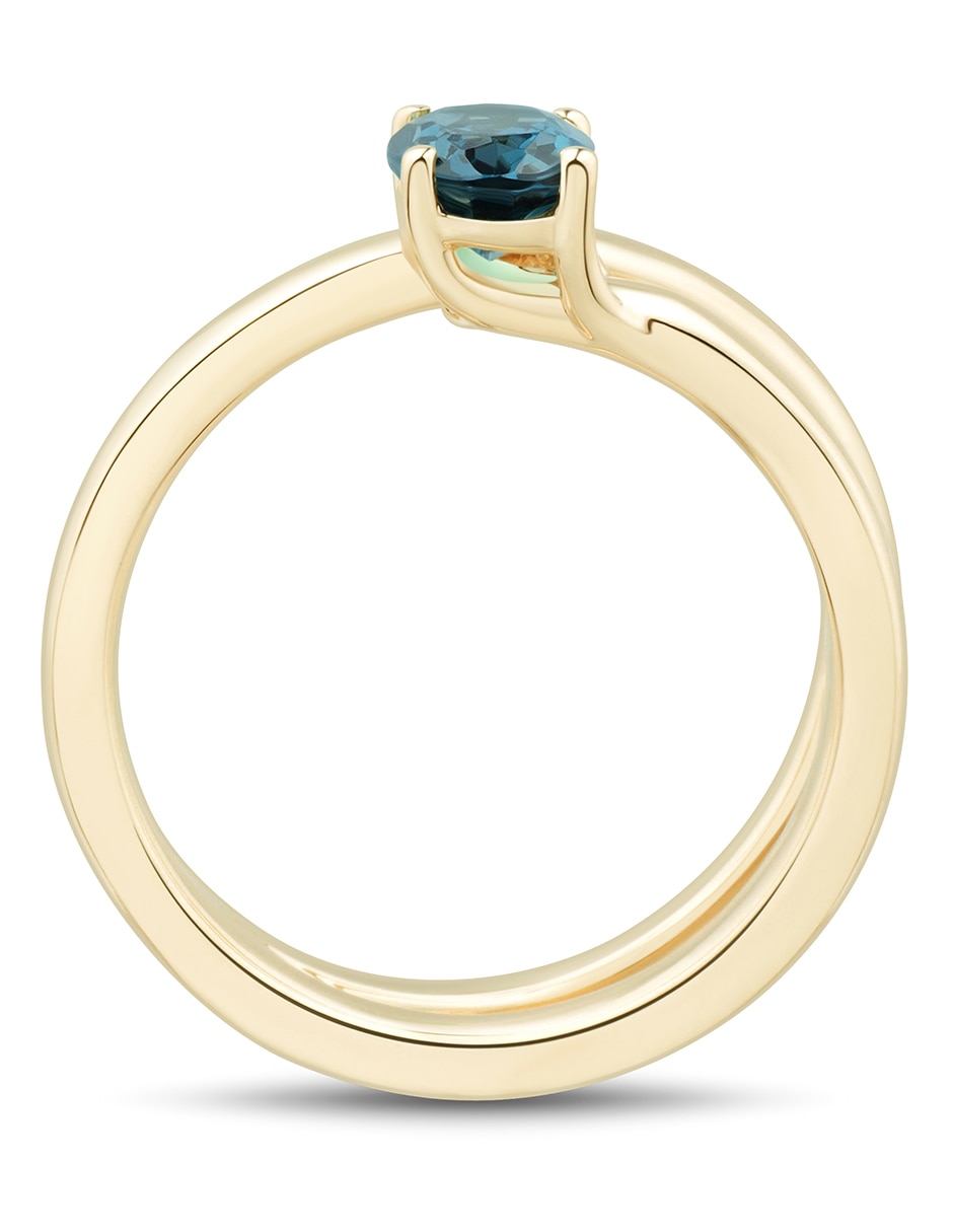 Anillo 14 k de oro topacio azul de londres 4