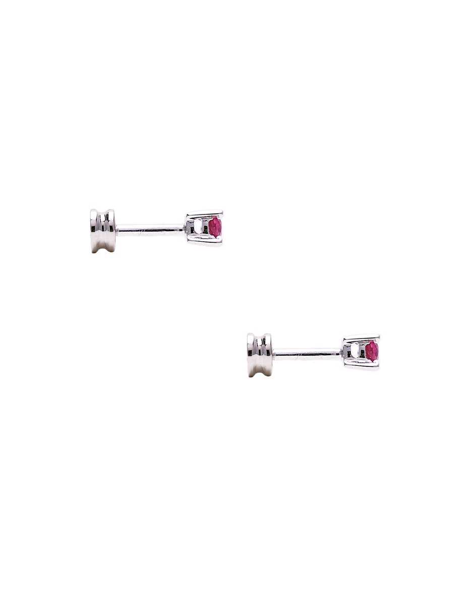 Broqueles Universal L Ruby de oro blanco con acabado brillante rubí 2
