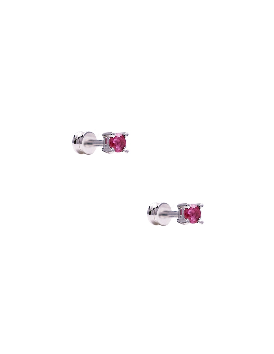 Broqueles Universal L Ruby de oro blanco con acabado brillante rubí 3