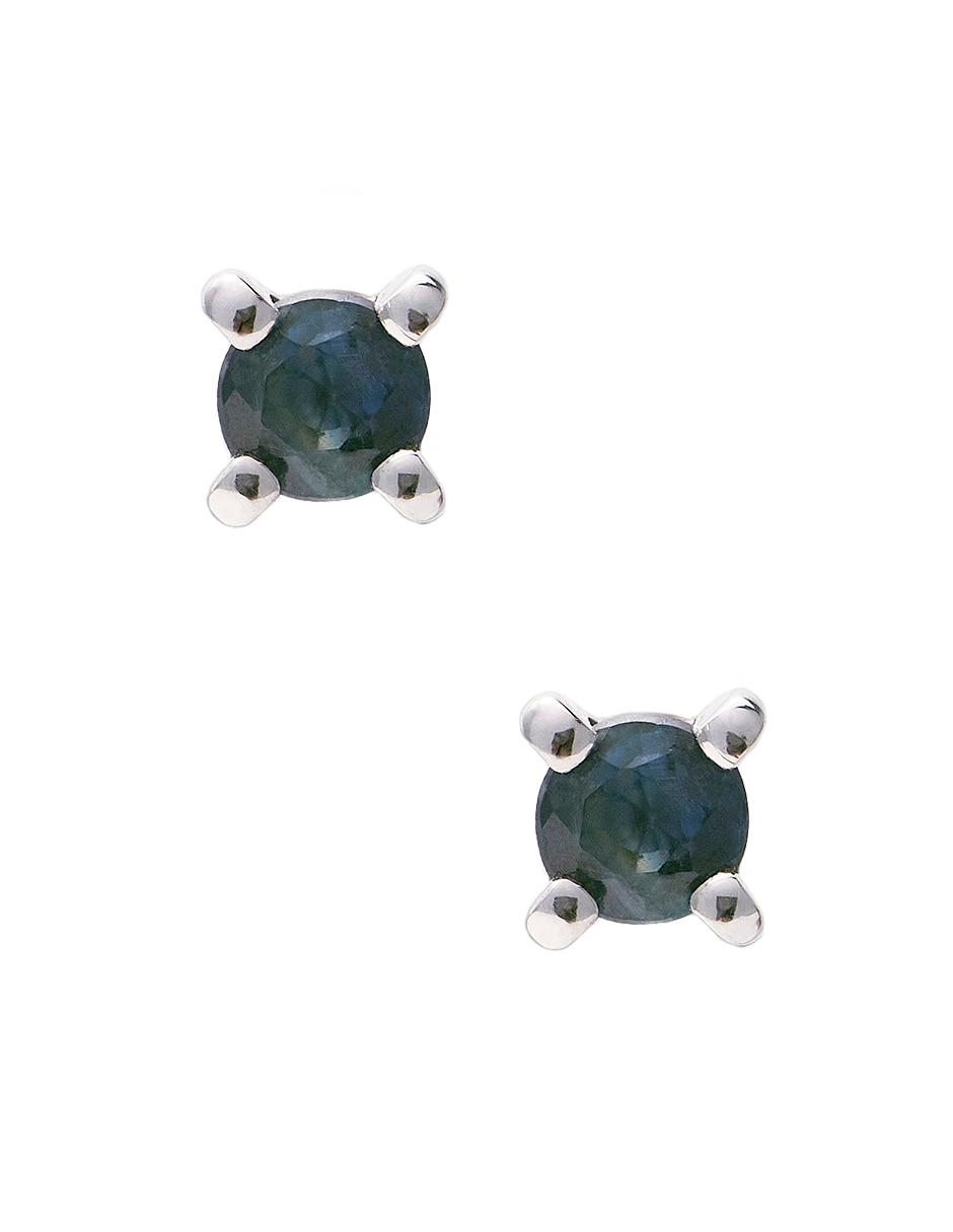 Broqueles L Sapphire de oro blanco con acabado brillante zafiro