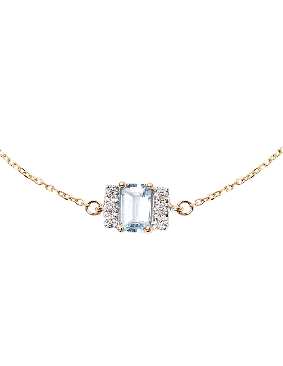 Pulsera de oro 14 k Oriana con acabado pavé