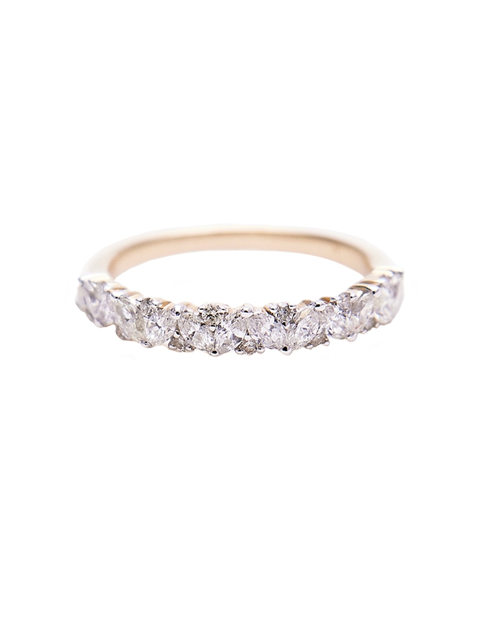 Anillo Marcela Diamond 14 k de oro blanco diamante pulido