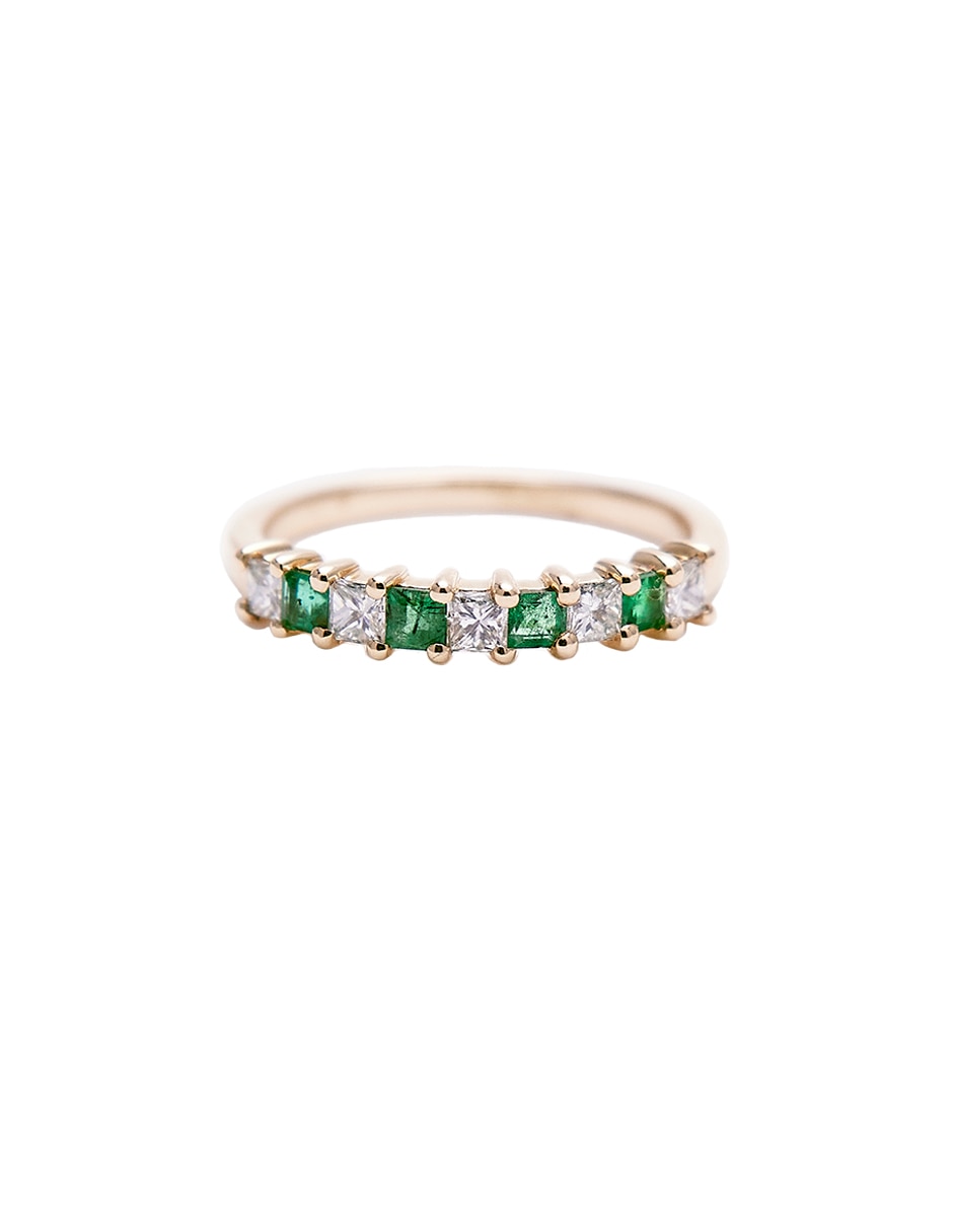 Anillo Kendra Diamond Emerald Universal 14 k de oro amarillo diamante pulido