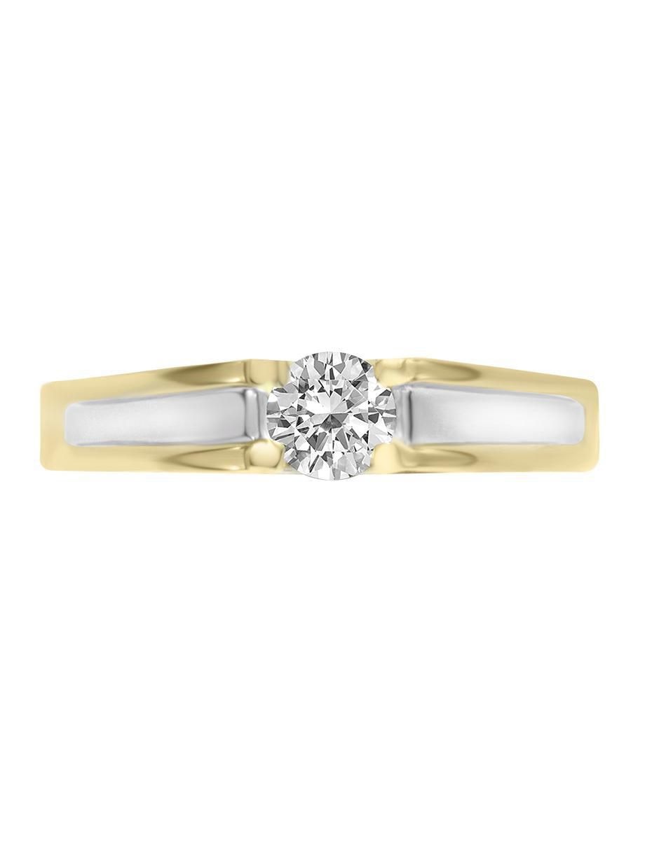 Solitario de oro 14 k Novell diamante
