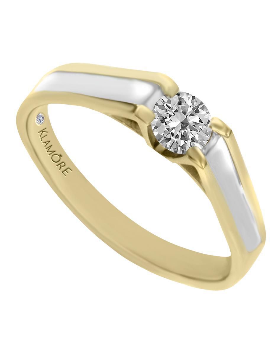 Solitario "de" oro 14 k klamore novell diamante