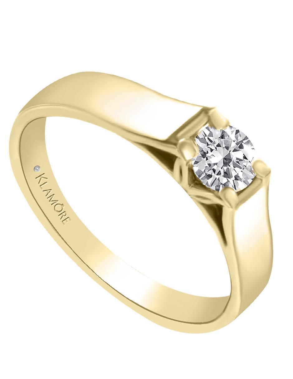 Solitario "de" oro 14 k klamore capell diamante