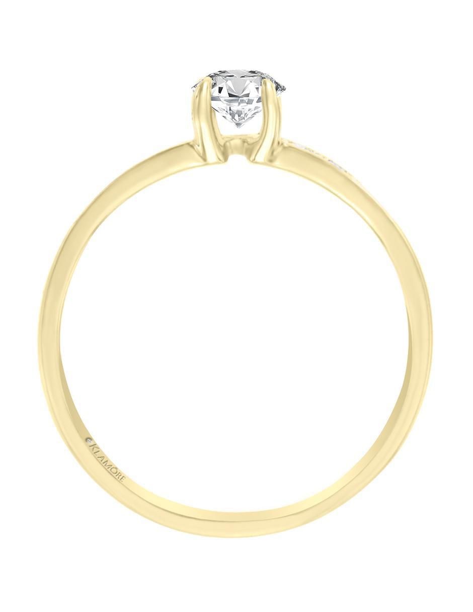 Solitario "de" oro 14 k klamore neus diamante