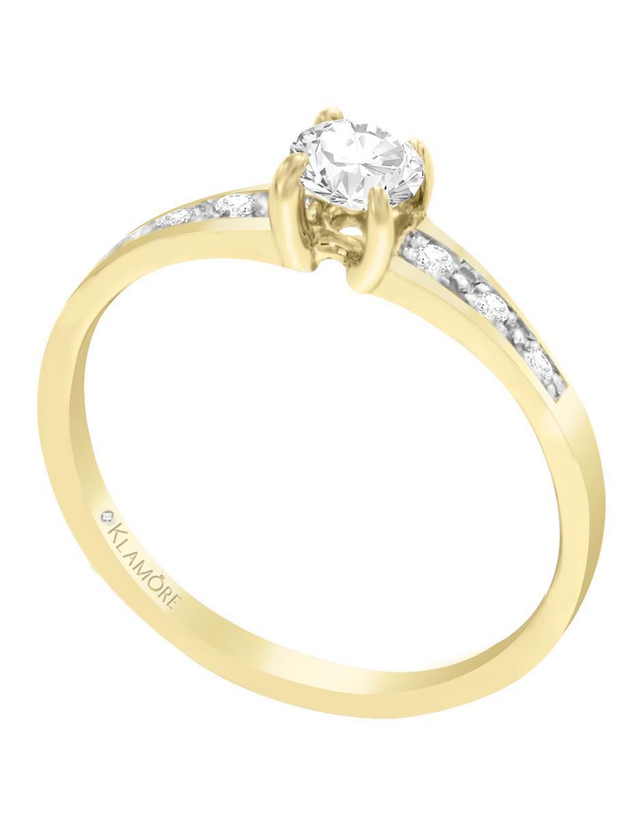 Solitario "de" oro 14 k klamore neus diamante
