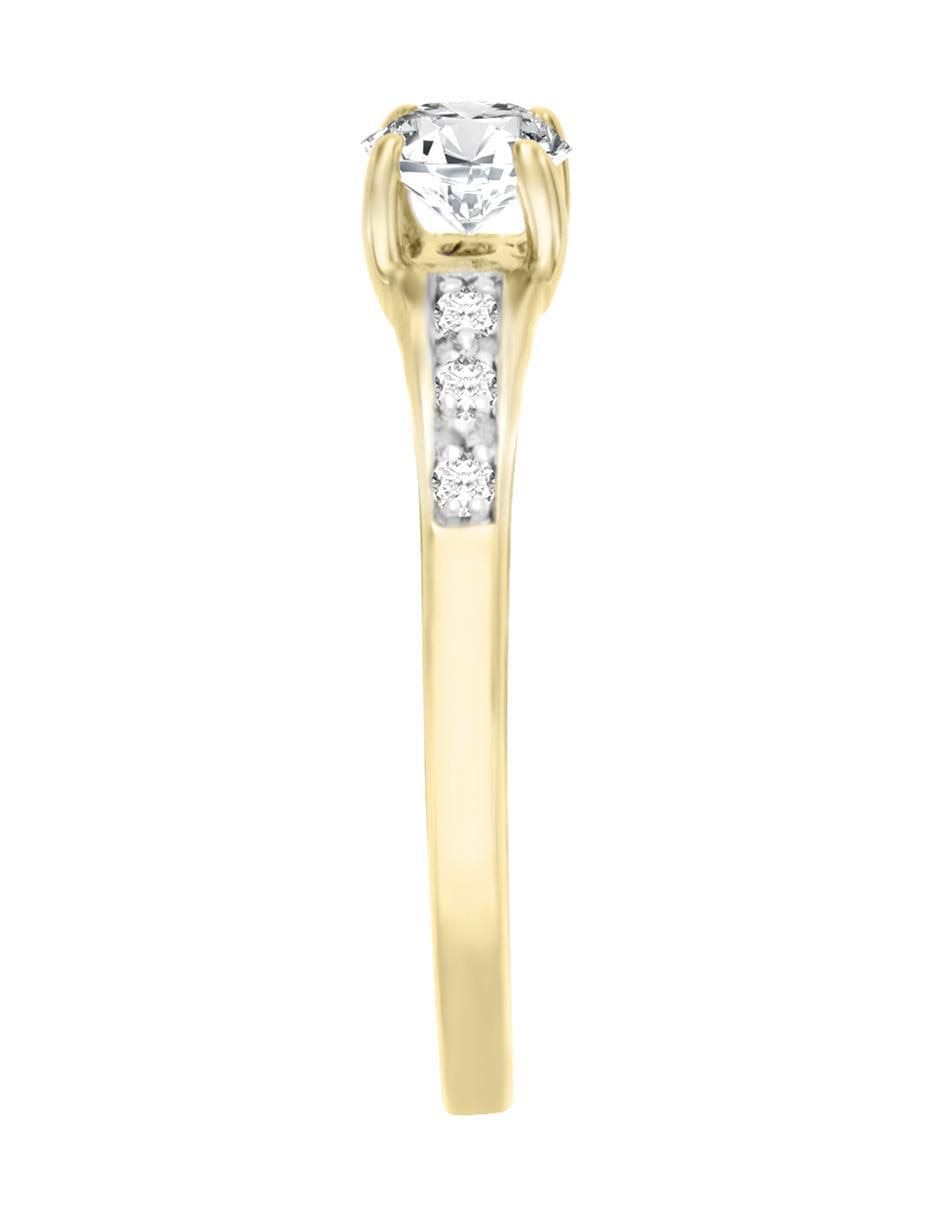 Solitario "de" oro 14 k klamore neus diamante