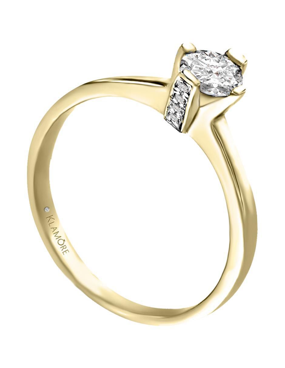Solitario "de" oro 14 k klamore enmir diamante