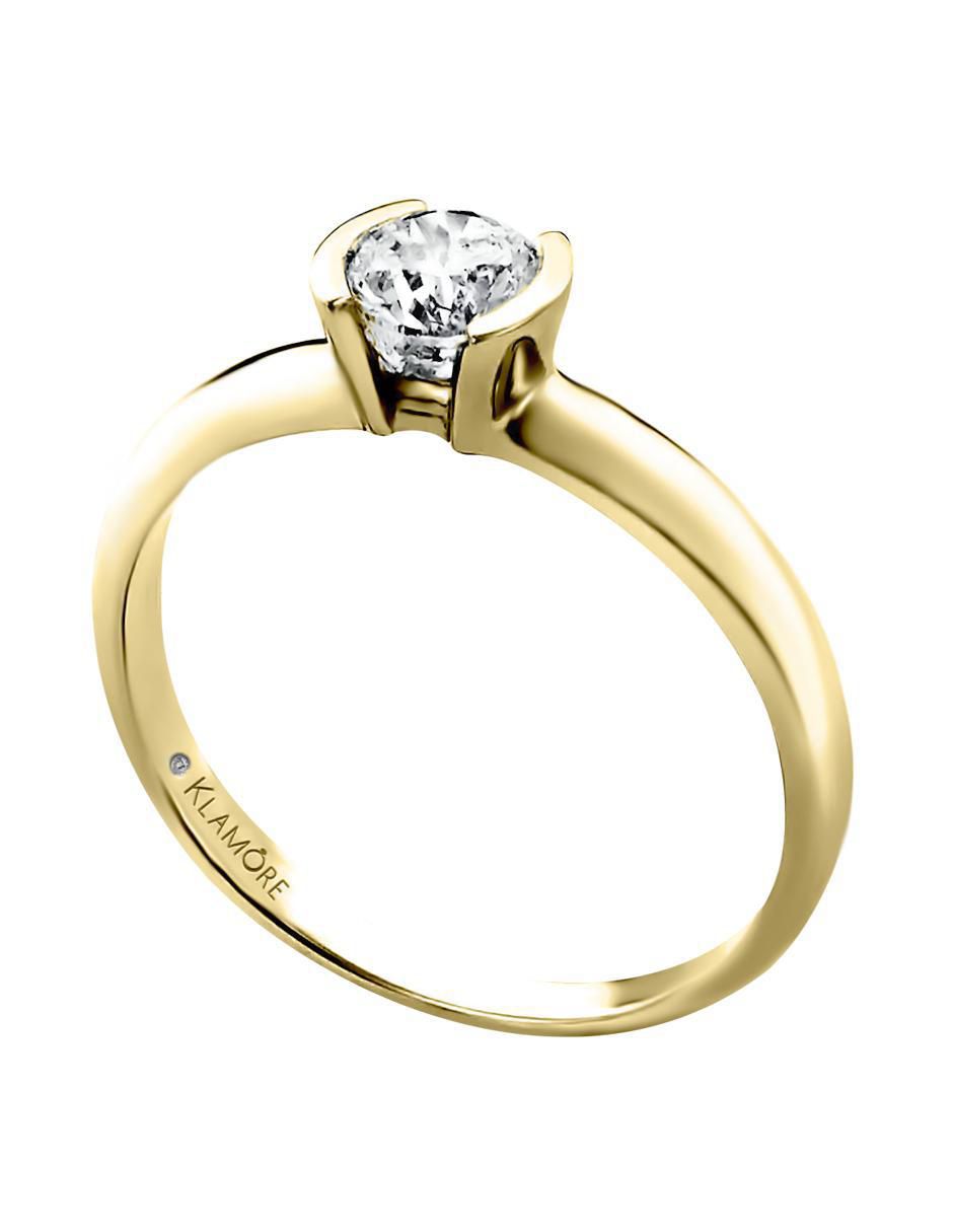 Solitario "de" oro 14 k klamore visión diamante