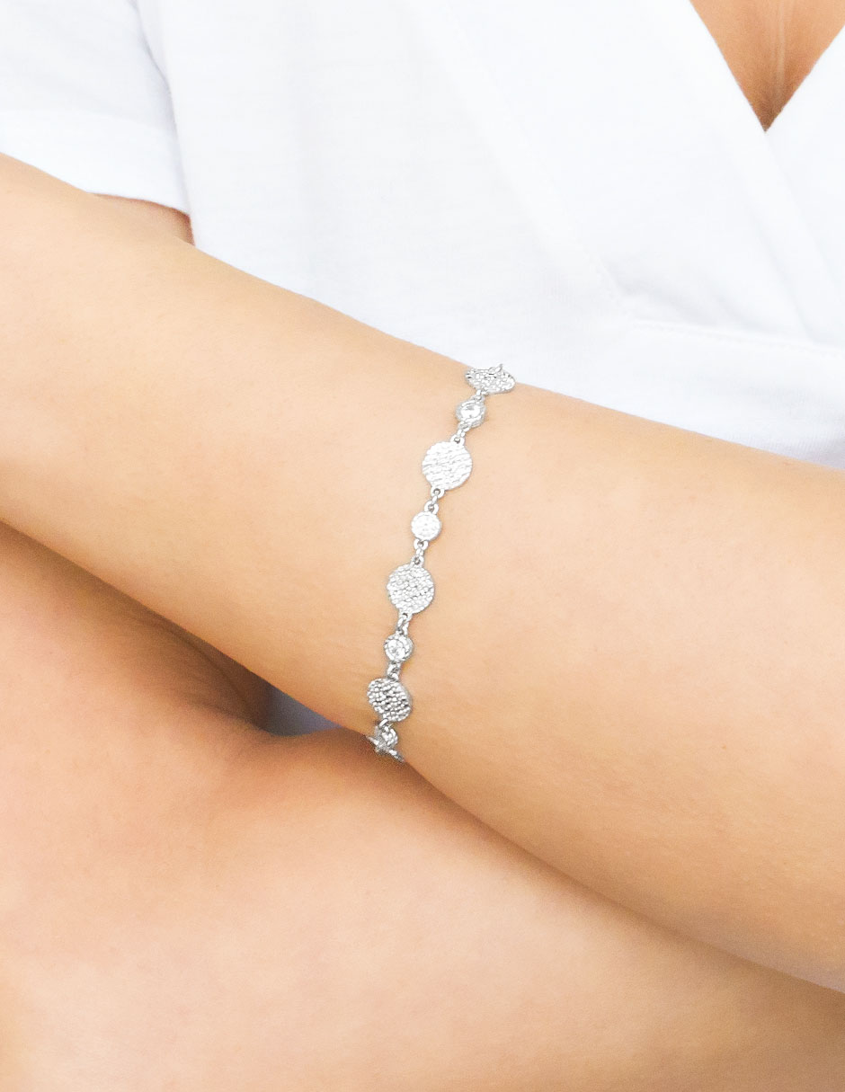 Pulsera de plata P 925 con acabado martillado 3